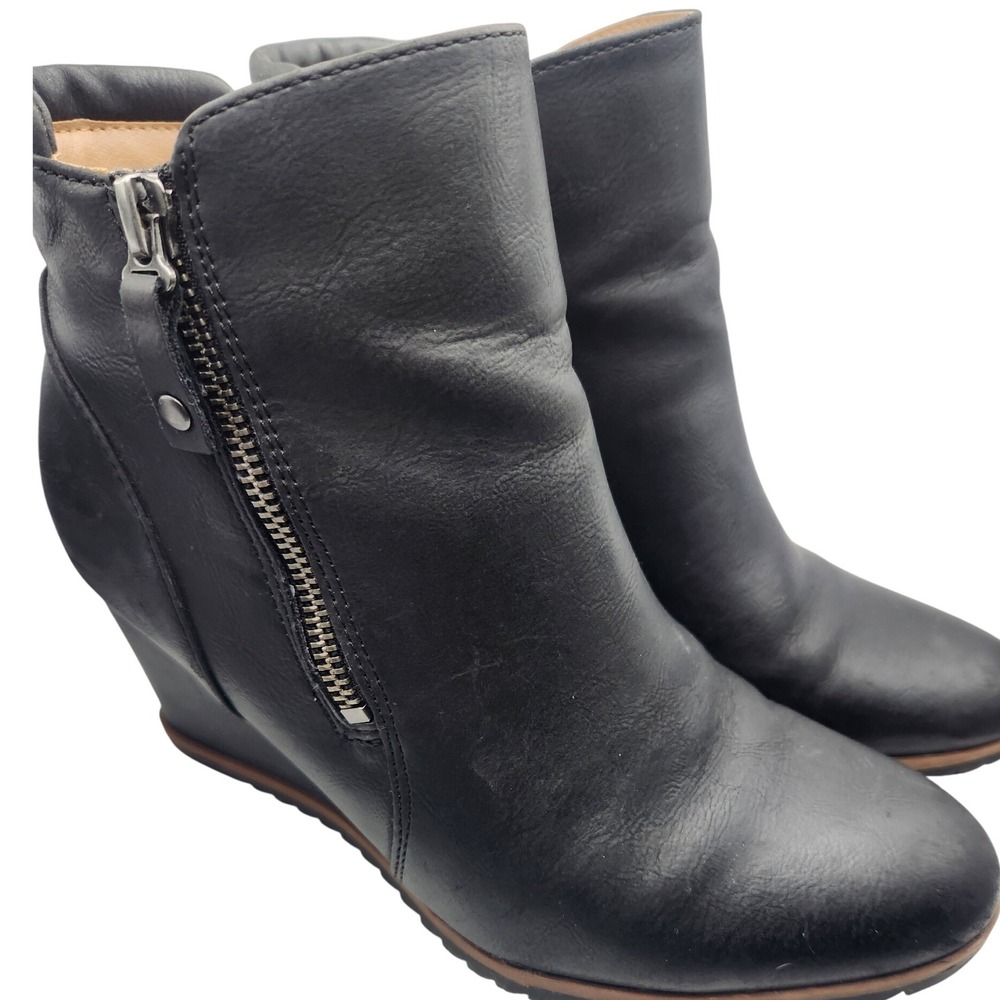 Soul Naturalizsr Wedge Heel Ankle Booties‎ faux leather Size 8